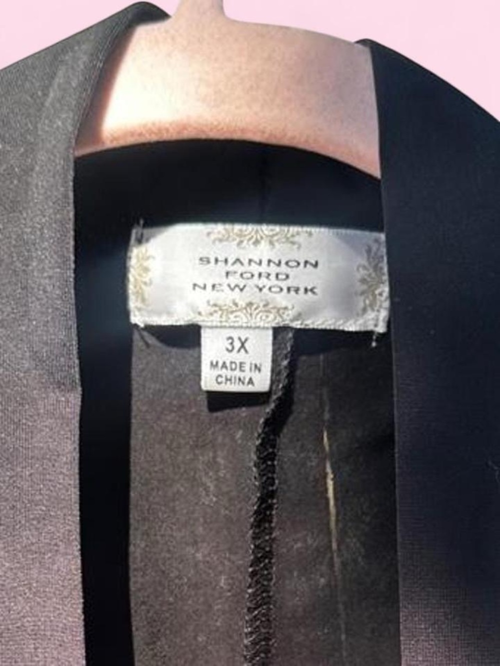 Women's Black Open-Front Kimono Robe - Shannon Ford NY - Picture 2 of 5
